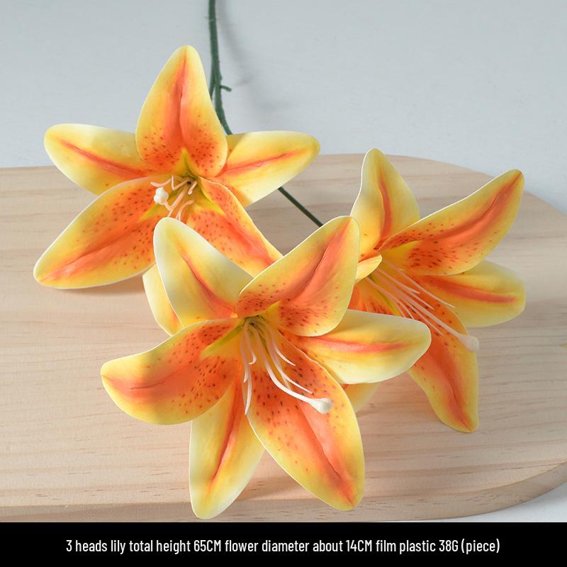 Orange-Themed Wedding Aisle Simulation Flower Arrangement - Artificial Home Decor Row Flowers