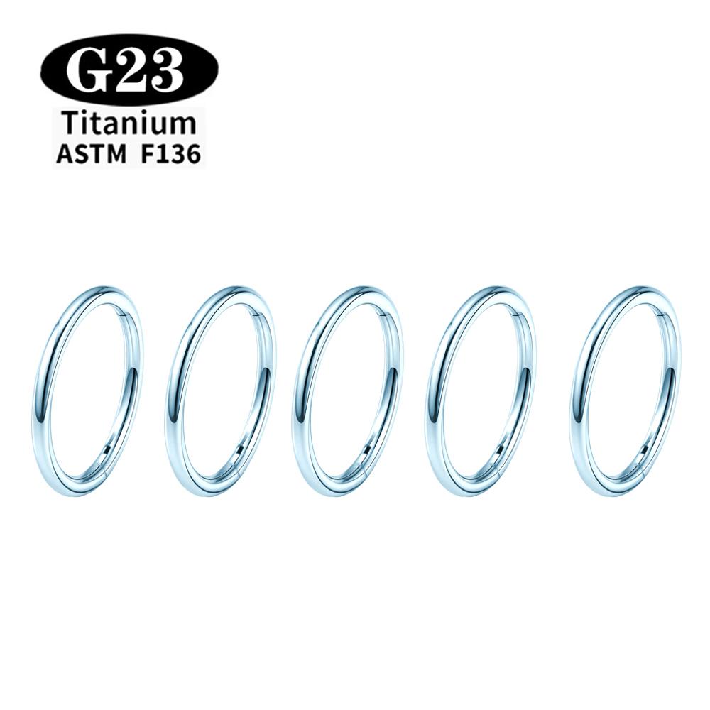 5/50 STÜCK ASTM F136 G23 Titan Nasenring Piercing Lippenring Ohrring Membran Clicker Tragus Körperschmuck 14G16G18G20G