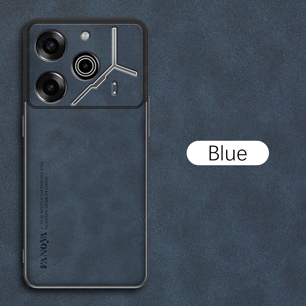 

Шкіряний чохол з натуральної шкіри ягняти для Tecno Pova 6 Pro 6 Neo М’яка рамка з матовою протиударною задньою кришкою для телефону Pova 6Neo for Tecno Pova 6 синій