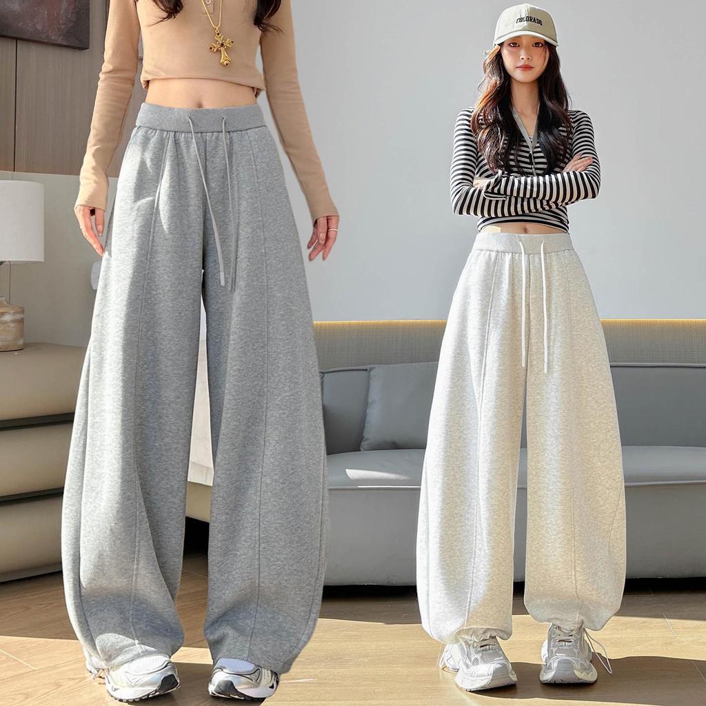 Spring 2026 High-Waisted Wide-Leg Pants - Slimming Loose Straight Casual Two-Wear Floor-Length for Women