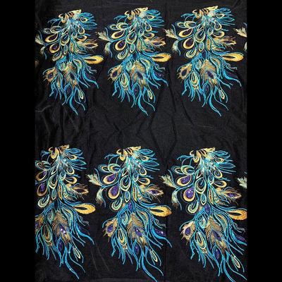 Patchwork Sticker Sequin Embroidery Sequined Embroidery Patches DIY Blue Embroidered Floral Patches Sequins Patches Wedding