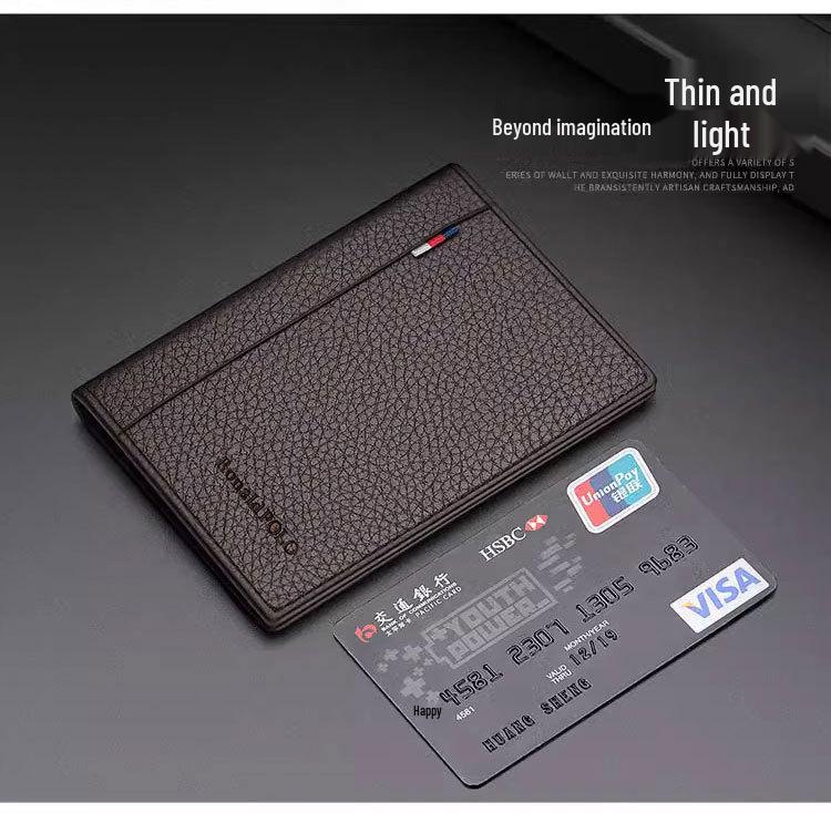 Bozton Paul Men's Ultra-Thin Genuine Leather Card and ID Wallet