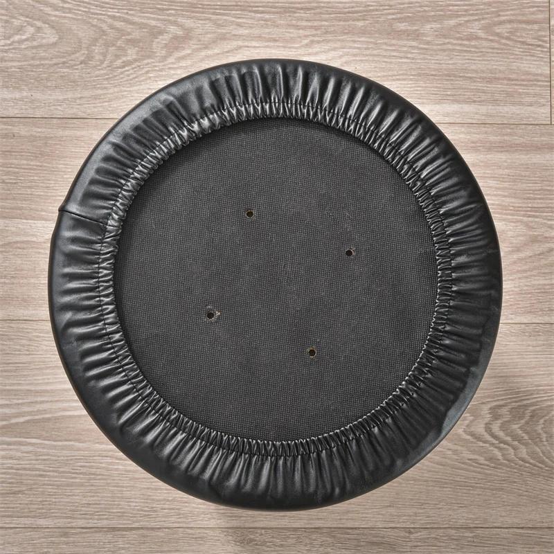 1pc PU Leather Round Stool Cover Waterproof Bar Stool Cover Solid Color All Inclusive Rotating Chair Slipcover Restaurant Hotel