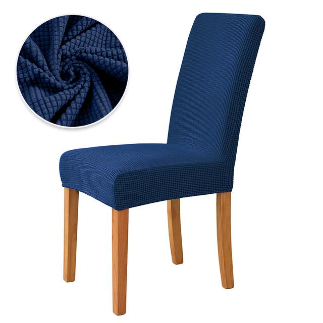 Stuhlhussen aus Fleece für die Küche, kariert, dehnbar, rutschfest, Sitzbezug für Esszimmerstühle, Schutz für Zuhause, Dekoration