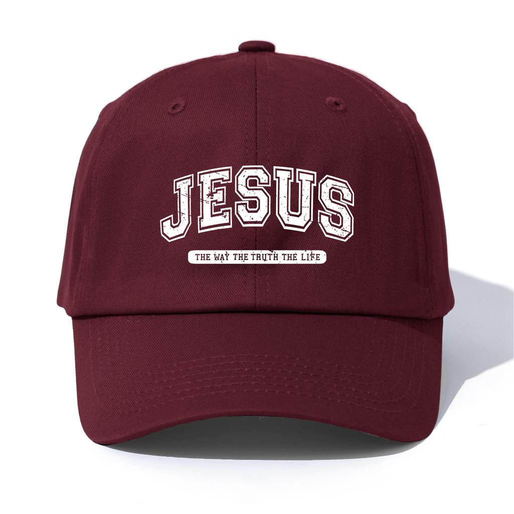 1pc JESUS Print Baseball Cap for AdultsMinimalist Retro Style Casual Soft Adjustable Dad HatPerfect As Gift