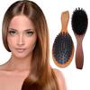 Natural Boar Bristle Hairbrush Massage Comb Anti-static Hair Scalp Paddle Brush Beech Wooden Handle Hair Brush Hair Styling Tool