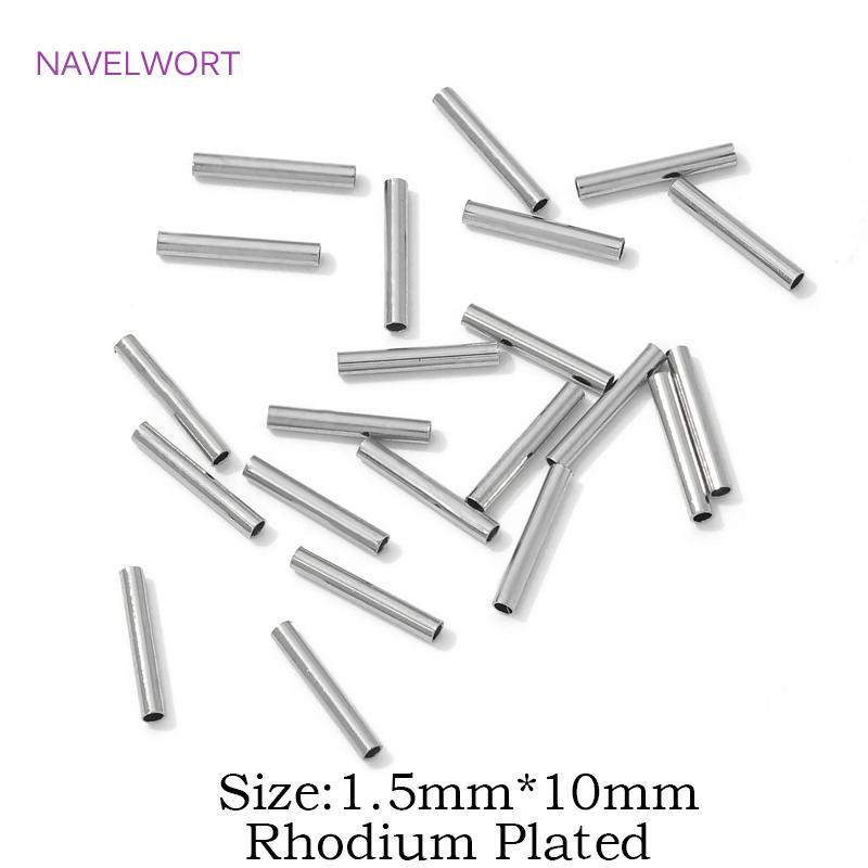 50/100pcs Spacer Beads For Jewelry 18K Gold Plated Brass Tube Beads,Separators For Beads,DIY Bracelets Necklace Making Supplies