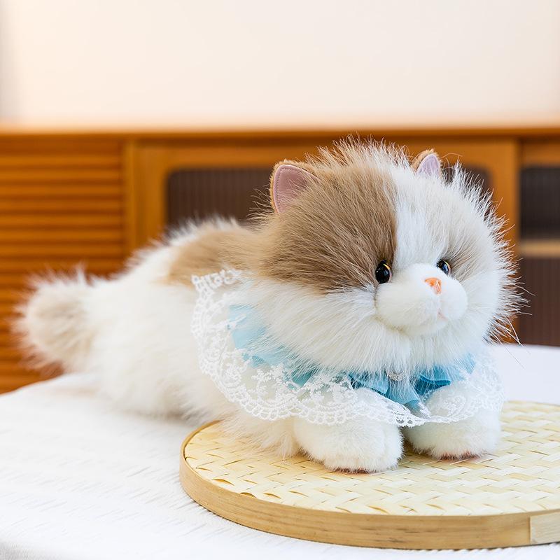 Meowing Plush Cat Doll - Cute Kitten Figurine Toy for Girls
