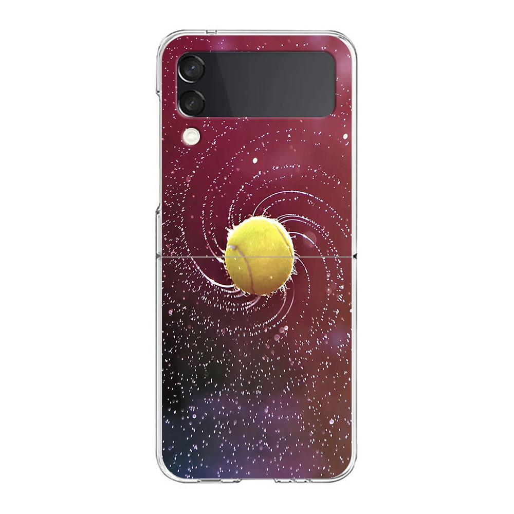 Phone Cover For Samsung Galaxy Z Flip 6 5 4 Case Transparent For Samsung Z Flip 3 Hard PC Foldable Shell Tennis Sport Capas Bags
