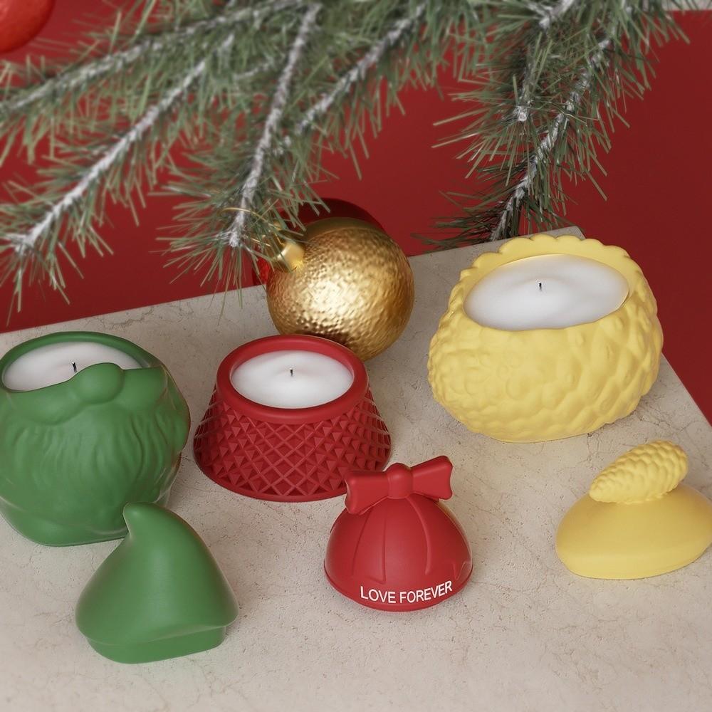 Easy Release Santa Claus Storage Jar Mold Silicone Xmas Candle Jar Mold Plaster Mold Holiday Decor