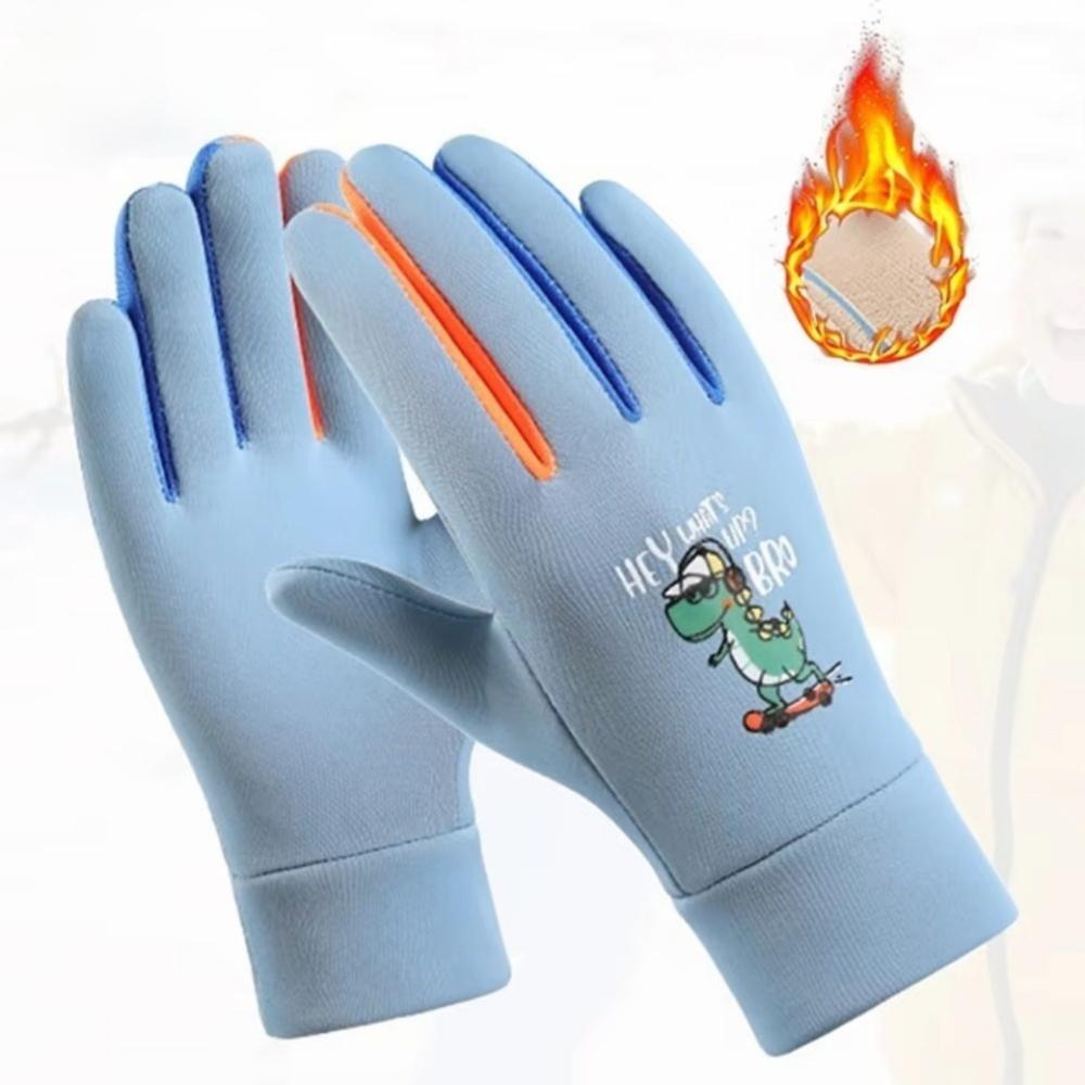 Windproof Children Cycling Gloves Cartoon Dinosaur Sports Skiing Gloves Cute Kids Warm Gloves