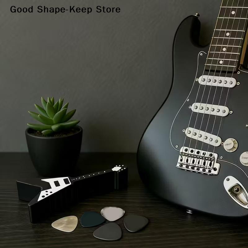 10-Slot Guitar Pick Holder Plastic Guitar Pick Organizer Space-Saving For Guitar Shape Electric, Acoustic, Classical Guitars
