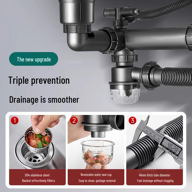 Xihe Stainless Steel Double Sink Drainer