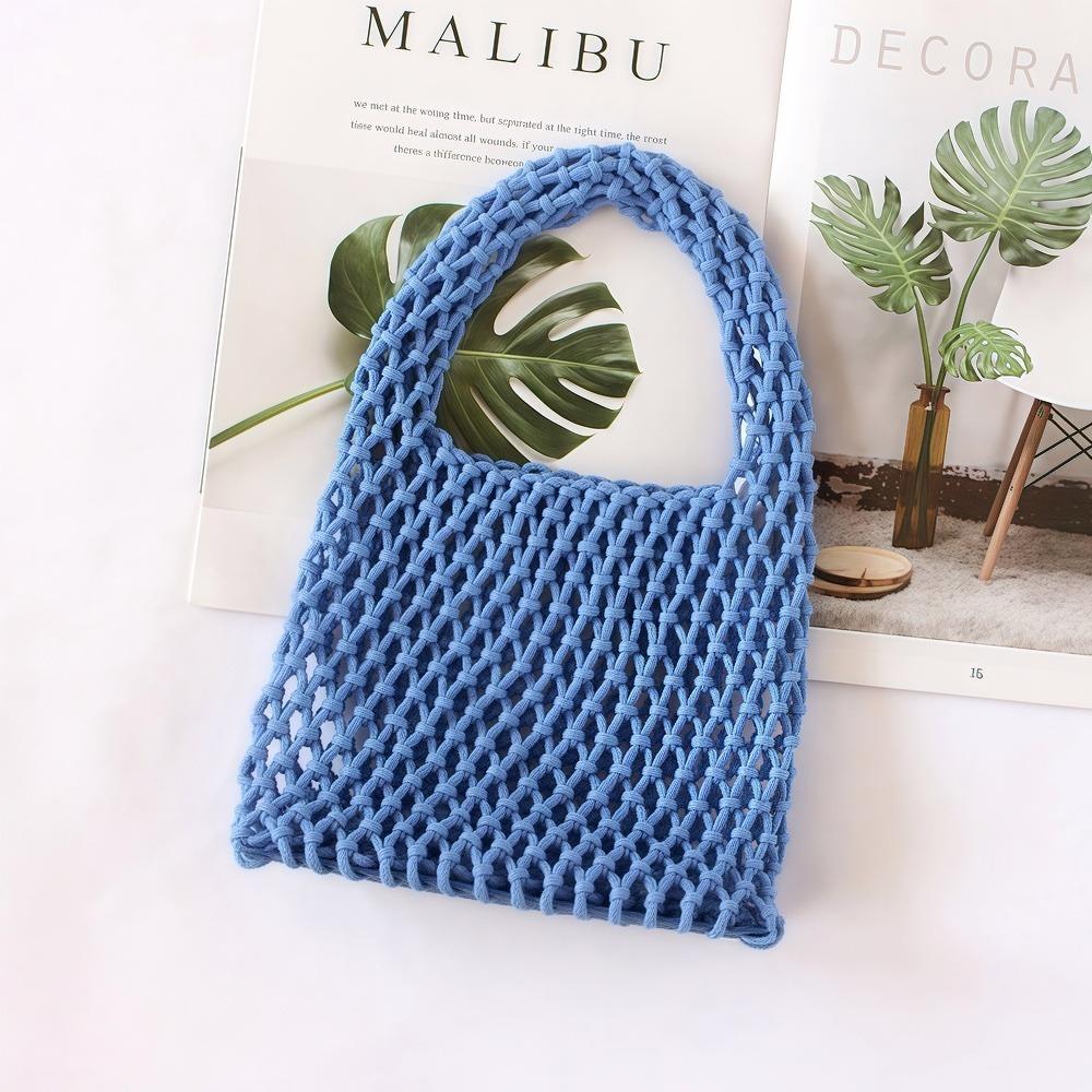 Handbag, fishing net bag, multi-functional leisure travel solid color beach bag, suitable for vacation and travel.zwq