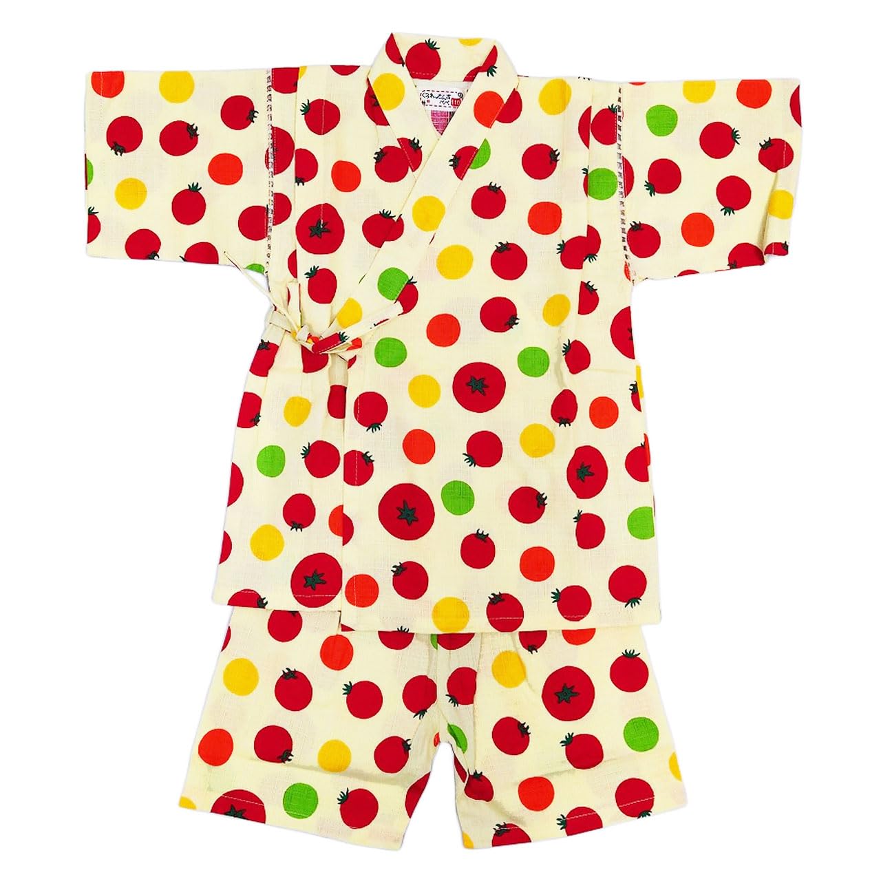 

Jinbei for Made with Japanese Tomato 100cm Girls, Kids, Fabric, 100% Cotton, Print, Cream, вершковий