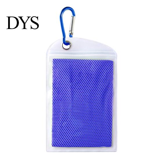 Outdoor Sports Cooling Accessory 100x30cm Unisex Towel, Portable Wrap with Carabiner, Breathable Polyester Cloth Instant Chill Towel for Workout