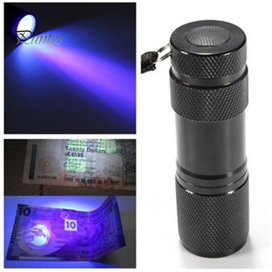 Mini 9 LED Ultra Violet UV Blacklight przenośna latarka latarka lampa