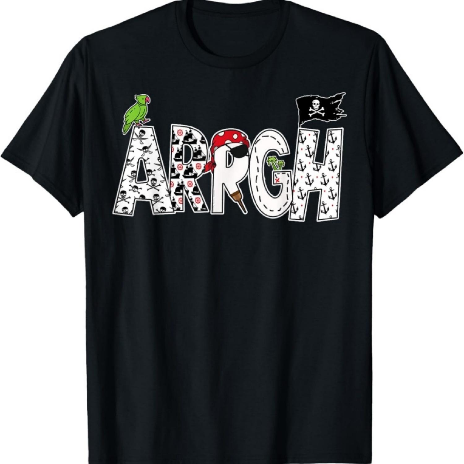 

Веселый пиратский костюм в стиле АРРРГХ, пиратская футболка АРРРГХ XXXXXL чёрный