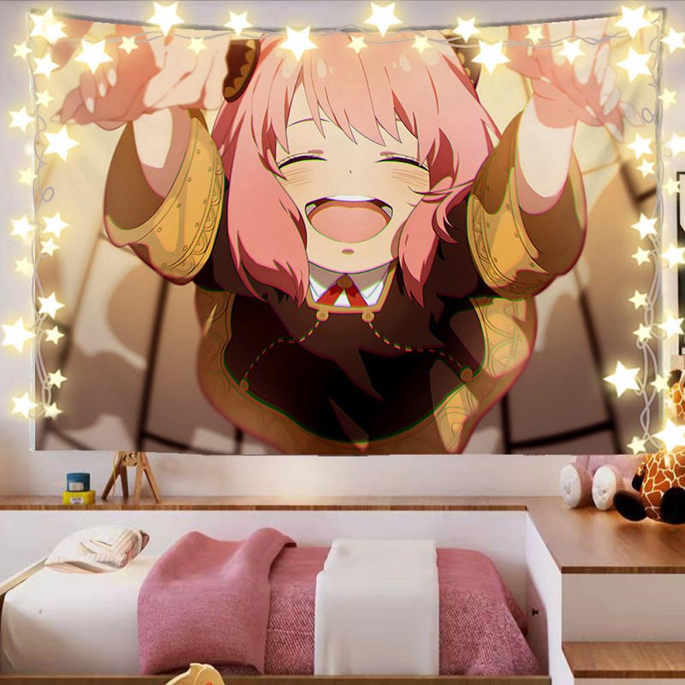 Spy X Family Ania Anime Wall Tapestry Decorative Headboard for Bedroom Dormitory Fans Artwork