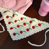 Sweet Cute Strawberry Cherry Handmade Crochet Hollow Triangle Headband Towel Women Spring Summer Travel Photo Hair Scarf