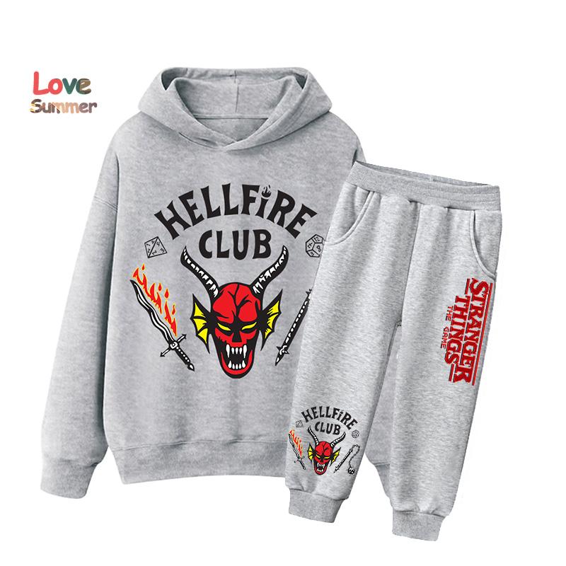 2025 Günstige Beliebte Neuerscheinungen für Jungen Mädchen Lässige Stranger Things Kleidung Grafiken Alltagsstil Herbst Winter Kapuzenpullover Trainingsanzug