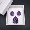 Natural African Amethyst Jewelry Set Water Drop Design 925 Sterling Silver Ring and Earrings Fine Jewelry for Women Party Wear