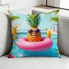 Hello Summer Beach Square DoubleSided printed Pillow Case Bedroom Bedside Pillow Sofa Cushion Cover Gift
