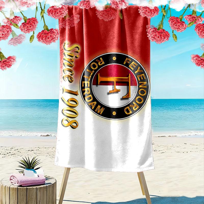 Asciugamano da Spiaggia Feyenoord Rotterdam Stampato, Asciugamano Grande Morbido Asciugatura Rapida per Spiaggia Campeggio Nuoto