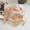 Luxury Silk Scarf Printed Small Square Scarf Fashion Magnetic Buckle Scarf  For Women