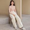 LEDING Women's High-Waist Fleece-Lined Knitted Banana Pants