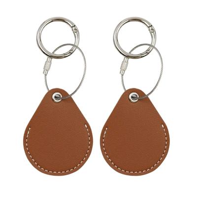 AirTag Leather Case Keychain Card Holder Waterproof Cute Kids Shockproof Wire Dog Black Smart Tracker Full Protection Portable Car Keys Bag Luggage