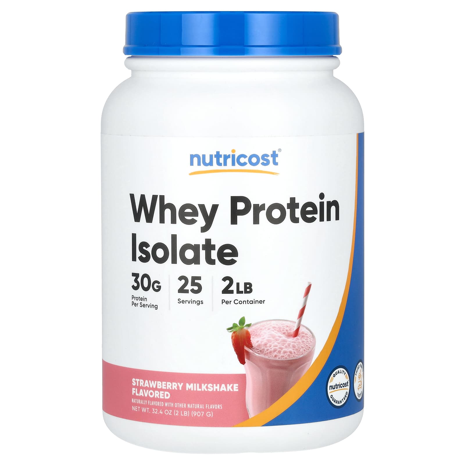 

Nutricost, Whey Protein Isolate, Strawberry Milkshake, 907 g (2 lb)