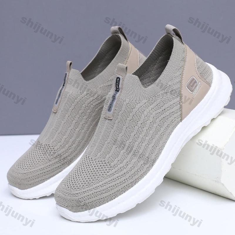 Fashion Men's Shoes 2025 Spring New Breathable Mesh Non Slip Running Shoes Comfortable Lightweight Soft Sole Fly Weave Casual Shoes