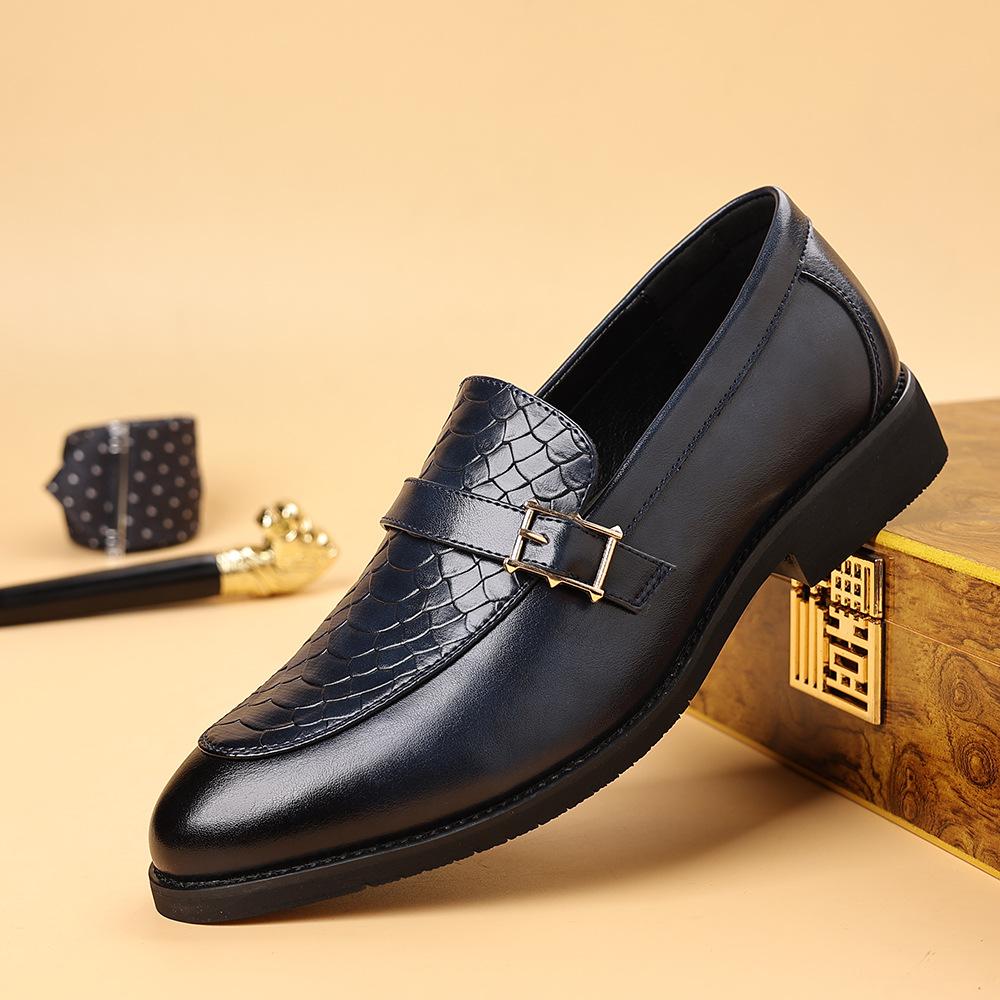 Large size leather shoes men's one-pedal round head casual men's shoes autumn new men's business dress pointed small leather shoes