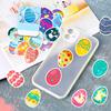 50pcs Easter Egg Children's Party Stickers Cute Cartoon Easter Egg Rabbit Element Arrangement Party Stickers Holiday Sticker