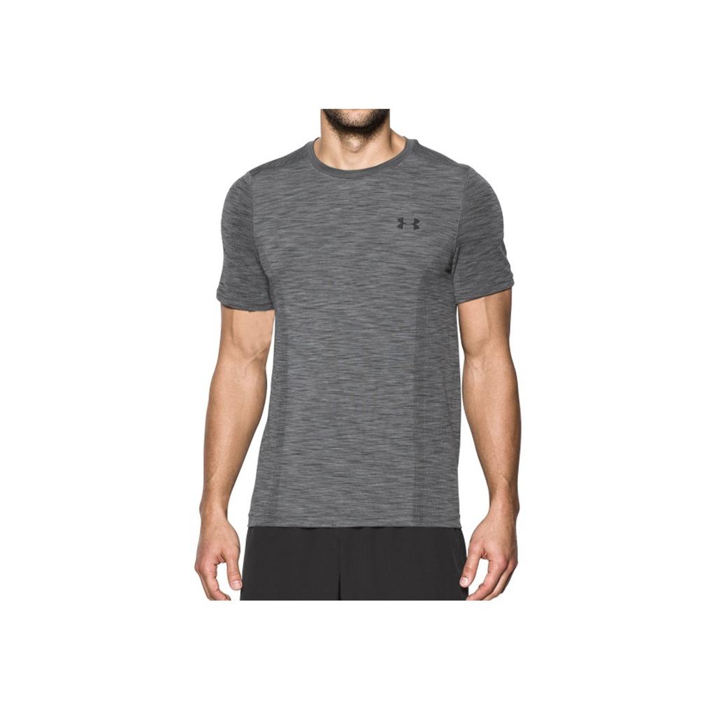 Under Armour Seamless Printed Casual Round Neck Short Sleeve T-Shirt Men Tops Gray 1289596-040