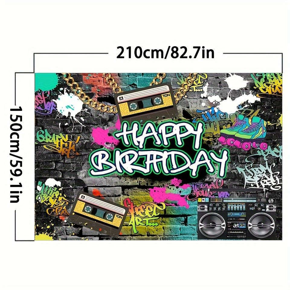

1 шт. 7x5 футов Граффити 80-х 90-х Задник - Городской Ретро Декор для Вечеринки в Стиле Хип-Хоп Рок - Баннер для Стола с Тортом и Реквизит для Фотобудки