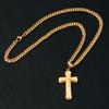 Collana con Pendente a Croce in Acciaio Inossidabile e Catena a Maglie Cubane da 18-24 Pollici per Uomini Donne Coppie Fidanzato Marito Gioielli Stile Punk 3-5mm