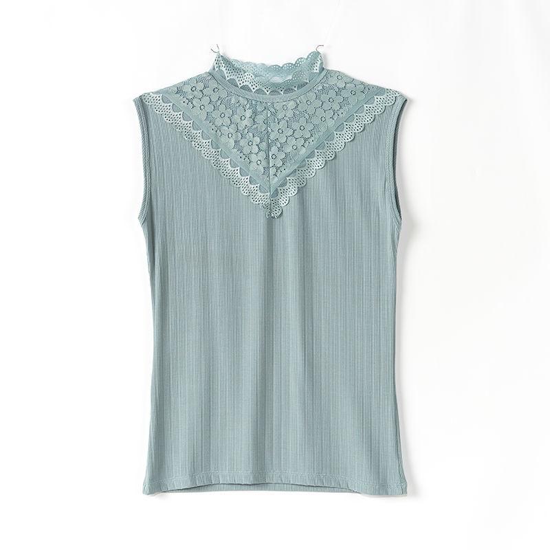 Lace Vest Women's Ribbed Modal Loose Sleeveless Solid Color Top, Base Shirt Plus Size Summer Trend