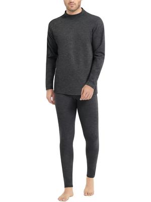 THREEGUN Warm Innerwear High Thermal Cold Weather Front Silk and Wool Size Men's Set, Neck, Fleece-Lined, Innerwear, Heattech, Protection, Opening,