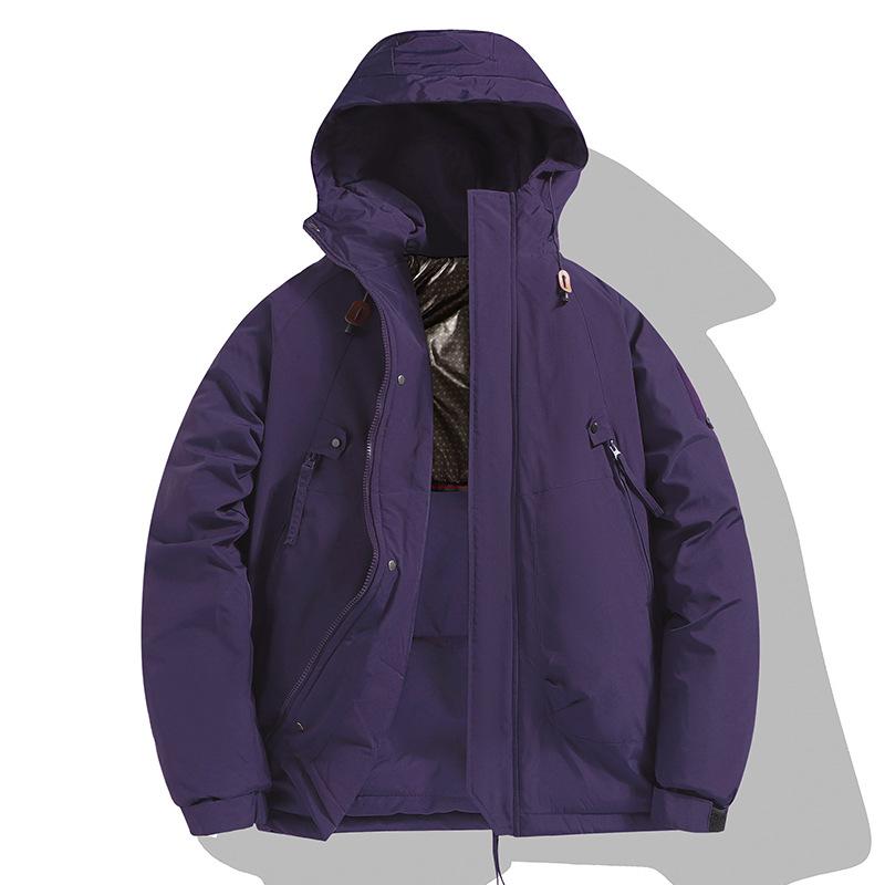 A New Solid-color Casual Windproof, Waterproof and Warm Winter Sweatshirt for Outdoor Hooded Men