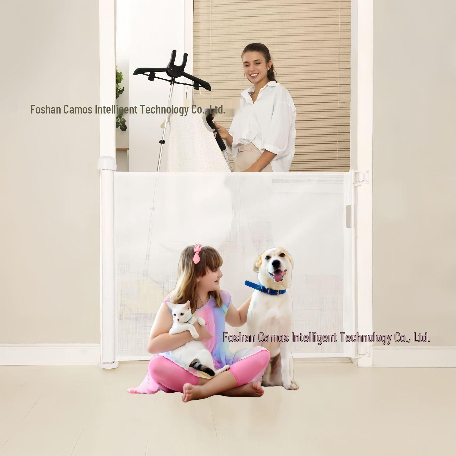 

Retractable Safety Gate for Pets and Children - No-Drill Installation 150cm Drilled белый