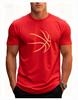 Summer Unisexs Cotton Comfortable Casual Loose Oversized Basketball Pattern Print Sports Round Neck Short Sleeved Tshirt Natural