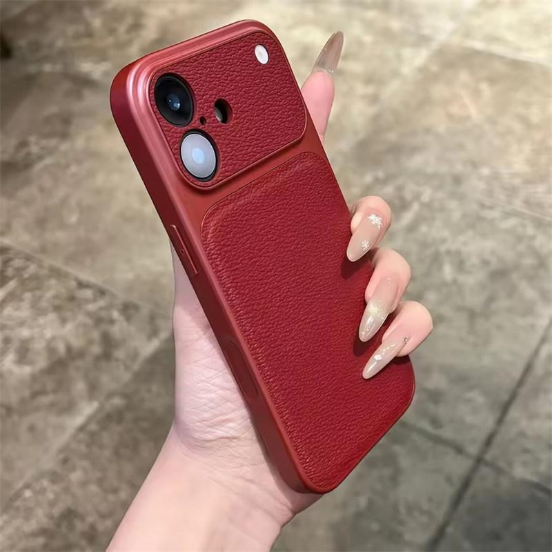 Custodia per Telefono in Silicone Morbido di Lusso con Texture a Buccia di Litchi per iPhone17 Air 13 14 15 16 Pro Max Cover Posteriore con Paraurti