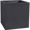 Square Flower Pot 40 Cm - EDA - Volcania - 31 L - Indoor/Outdoor - Stone Decor - 39.5 X 39.5 X H 43.5 Cm - Anthracite Grey