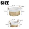 Two-Sided Handle Desktop Weaving Basket Handmade Picnic Bread Fruit Basket  Home Decoration