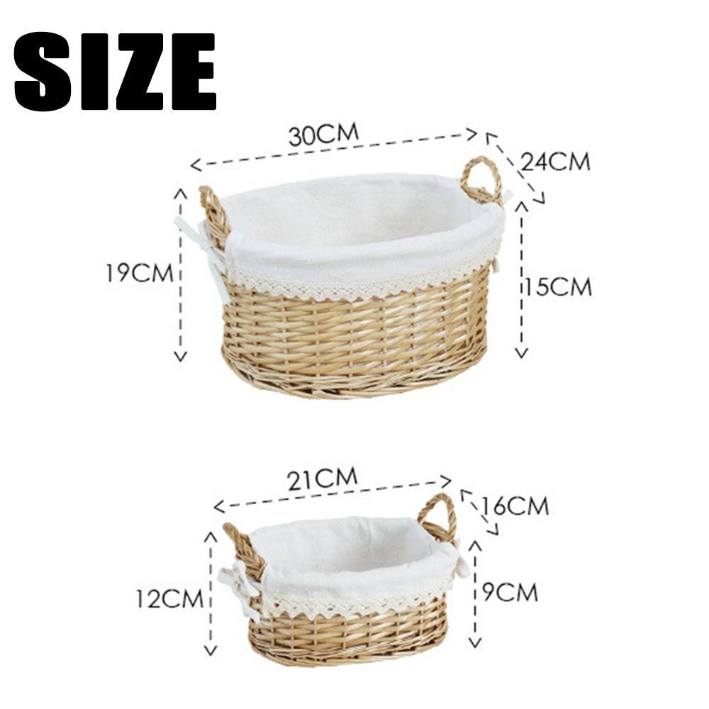 Handmade Desktop Weaving Basket Two-Sided Handle Willow Weaving Toy Basket  Home Decor