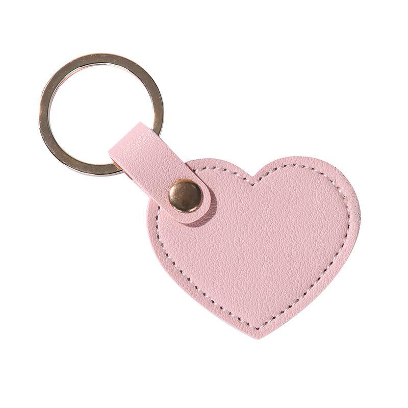 Leather Key Chain Fashion Leather Heart Shape Keychain Women Car Key Holder Home Key Ring Charm Bag Car Pendant Gift