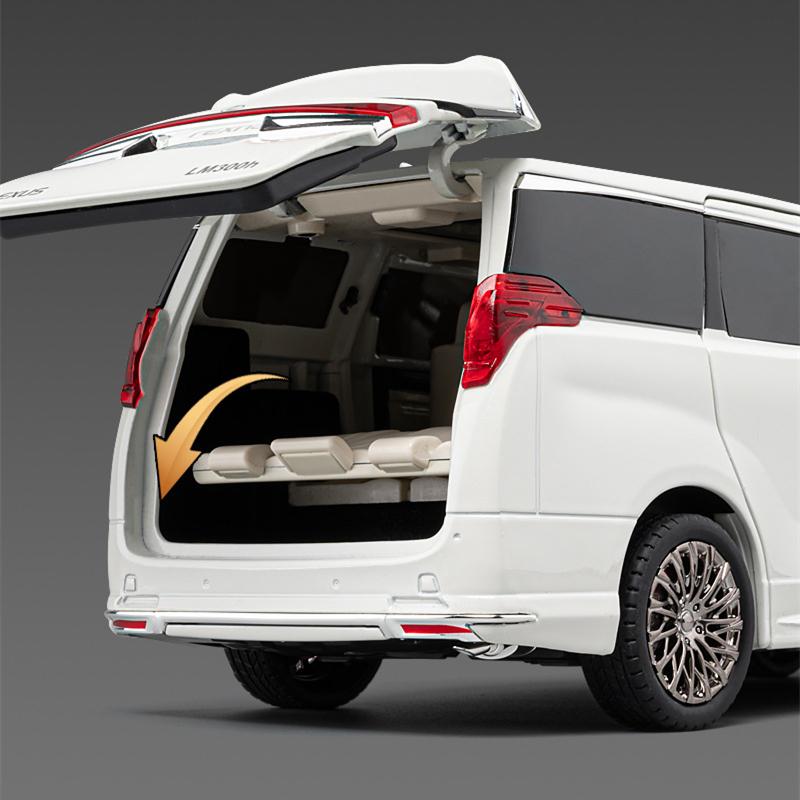 1/18 Lexus LM300 MPV Alloy Car Model Diecasts Metal Commercial Vehicles Car Model Simulation Sound and Light Childrens Toy Gifts