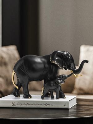 Scultura di elefante madre e figlio in resina, squisita statuetta artigianale per la decorazione della casa per camera da letto, soggiorno, scrivania dello studio